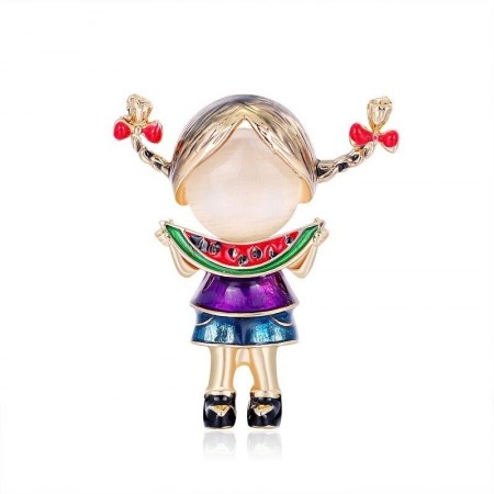 Брошь позолоченная "Девочка" 8740 фото | Brulik