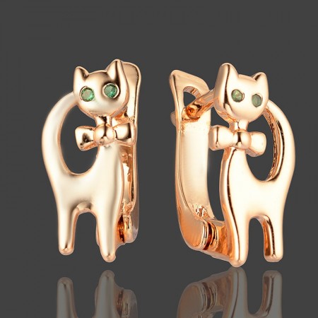 Позолоченные серьги "Кошечки" Fallon 82202753 фото | Brulik