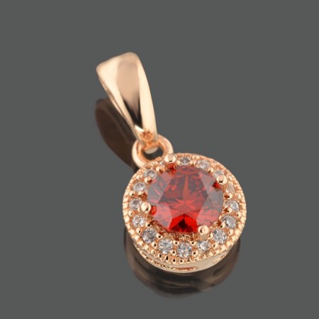 Позолоченный кулон Fallon 86200147-красный фианит фото | Brulik