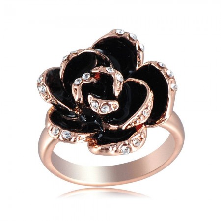 Кольцо "Black Flower" 0127 фото | Brulik