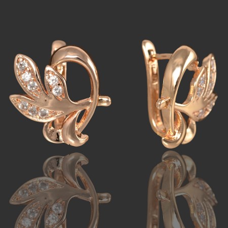 Позолоченные серьги с фианитами Fallon 8225414 фото | Brulik