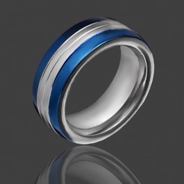 Стальное синее кольцо 156