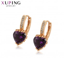 Позолоченные серьги Xuping 93825-фиолетовый фианит