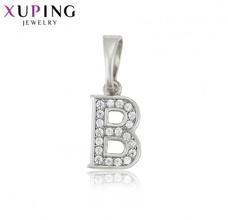 Кулон буква "В" Xuping 35690 фото | Brulik