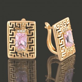 Позолоченные серьги XP 9325-розовый