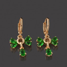 Позолоченные серьги Xuping 2599-зеленые фианиты