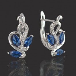 Позолоченные серьги XP 9895-синий