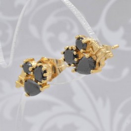 Шикарные серьги-гвоздики с фианитами ХР 10-9099-черный