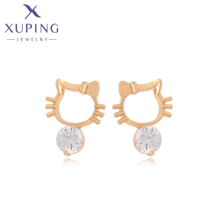 Позолочені дитячі сережки "Hello Kitty"Xuping S00169307 фото | Brulik