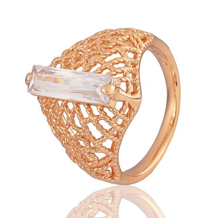 Позолоченное кольцо Xuping 10301-белый фианит фото | Brulik