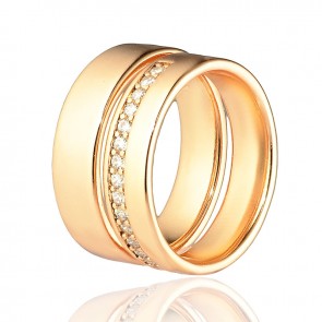 Позолоченное кольцо 2 в 1 Xuping 10619 фото | Brulik