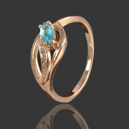 Позолоченное кольцо Fallon 83200460-голубой фото | Brulik