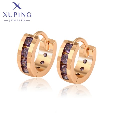 Позолоченные серьги  Xuping A00626573-фиолетовый фото | Brulik