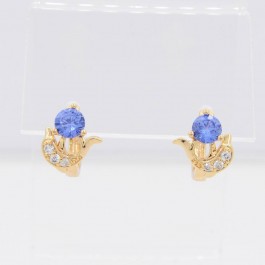 Неповторимые серьги-колечки с фианитами ХР 10-2295-синий