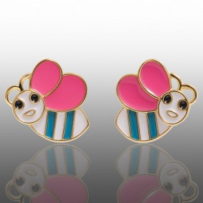 Позолочені дитячі сережки "Бджілка" Xuping 24303 фото | Brulik