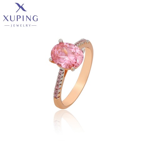 Позолоченное кольцо Xuping A00705992-розовый фианит фото | Brulik