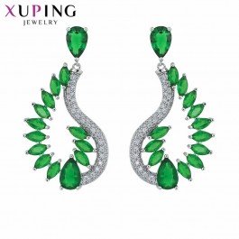  Серьги Xuping 278-1-зеленые фианиты