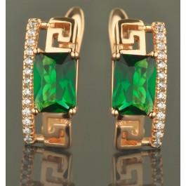 Позолоченные серьги  XP 9370-зеленый