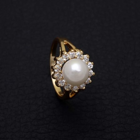 Позолоченное кольцо с жемчужиной Fallon 8324569 фото | Brulik