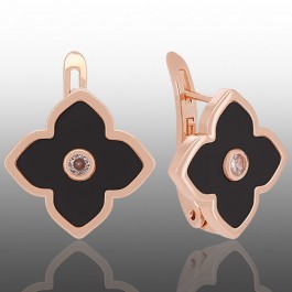 Позолочені сережки Ван Кліф  Fallon 82234026-чорний