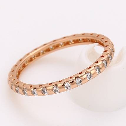 Элегантное кольцо с фианитами 18К 13437 фото | Brulik