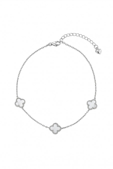 Позолочений браслет у стилі Ван Кліф Fallon 44190703-19-білий фото | Brulik