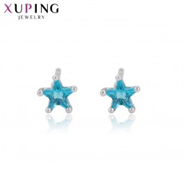 Серьги-гвоздики  Xuping 96329-голубой фианит