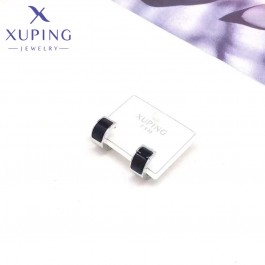 Сталеві сережки  Xuping 23974-чорна емаль