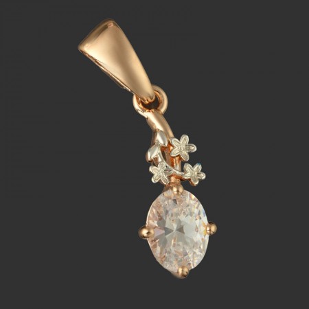 Позолоченный кулон Fallon 9624547-белый фианит фото | Brulik