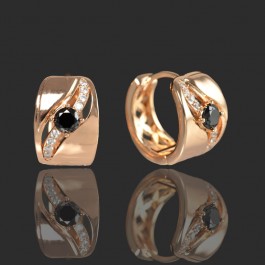 Позолоченные серьги  Xuping  2285-черный фианит