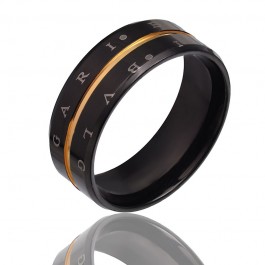 Черное стальное кольцо 111