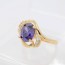 Чарующее позолоченное кольцо с фианитами 18К 10-1071-фиолетовый фото | Brulik