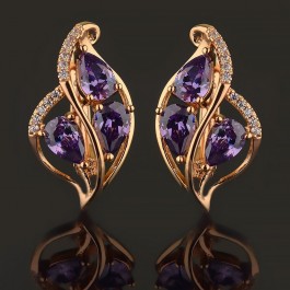 Позолоченные серьги XP 9252-фиолетовый