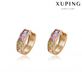  Позолоченные серьги Xuping 94619 -фианиты мультиколор светлый