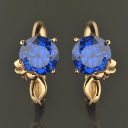 Позолоченые серьги  XP 9058-синий