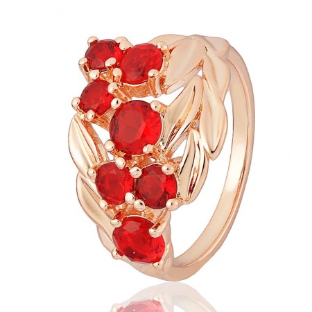 Позолоченное кольцо Fallon 83202135-красные фианиты фото | Brulik