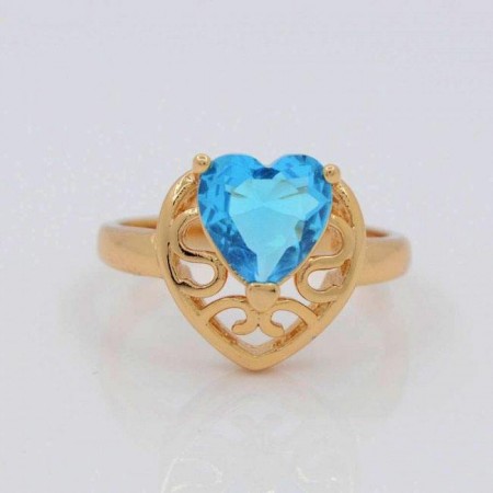 Бесподобное кольцо с фианитом Xuping 10-1069-голубой фото | Brulik