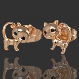 Позолоченные детские серьги-гвоздики 