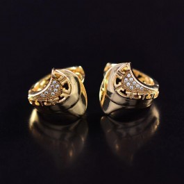 Позолоченные серьги с фианитами оптом 10-9318