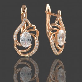 Позолоченные серьги  XP 289-белый