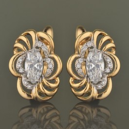 Позолоченные серьги  XP 2334-белый