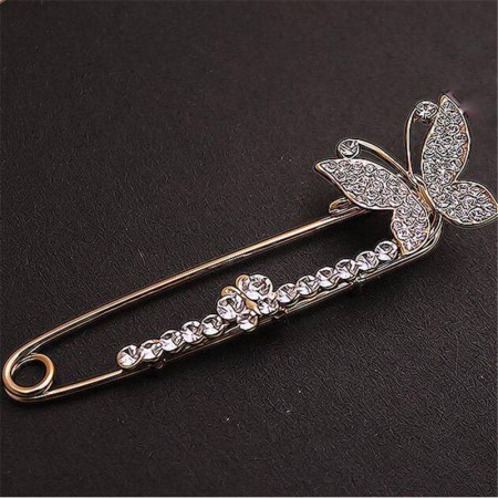 Неповторимая брошь с фианитами 18К SH-1435 фото | Brulik