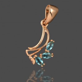 Позолоченный кулон Fallon 8624554-голубые фианиты