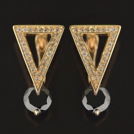 Позолоченные серьги XP 9068 - черный