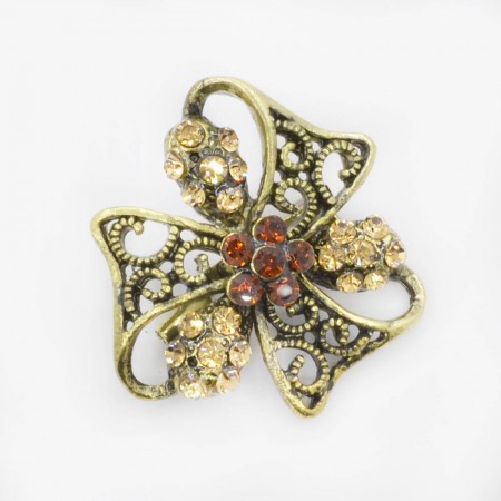 Искусная элитная брошь с фианитами LE 126-62 фото | Brulik