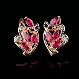 Позолоченные серьги с фианитами Fallon 82200431 - корундовый