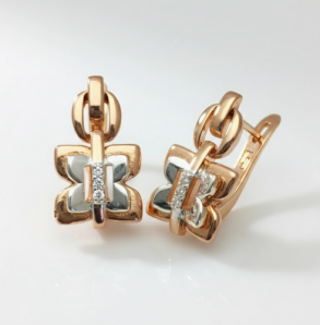 Позолочені сережки  Fallon 92285102 фото | Brulik