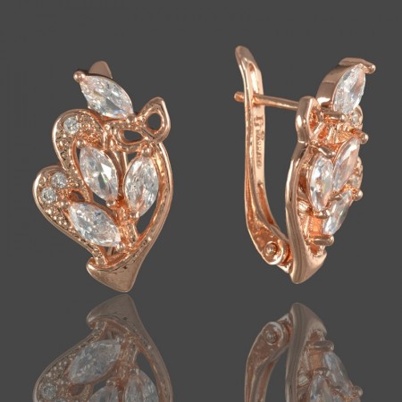 Позолоченные серьги с фианитами Fallon 82200431-белый фото | Brulik