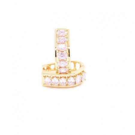 Позолоченные серьги с фианитами Xuping  10-2114-розовый фото | Brulik