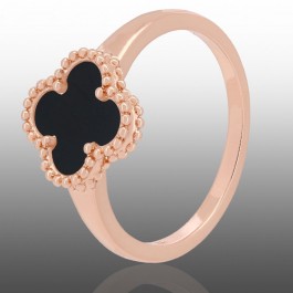Позолочена каблучка у стилі Ван Кліф Fallon 83233003-чорний 